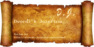 Dvorák Jozefina névjegykártya